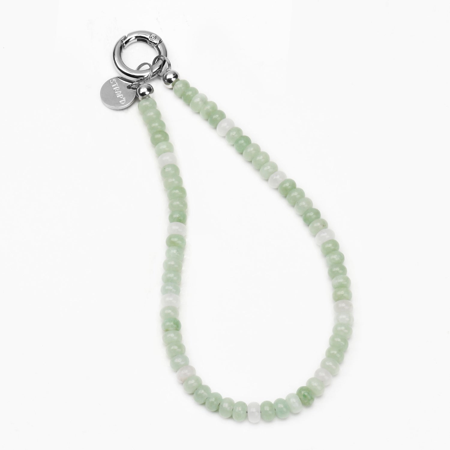 lucky jade beads with silver clasp